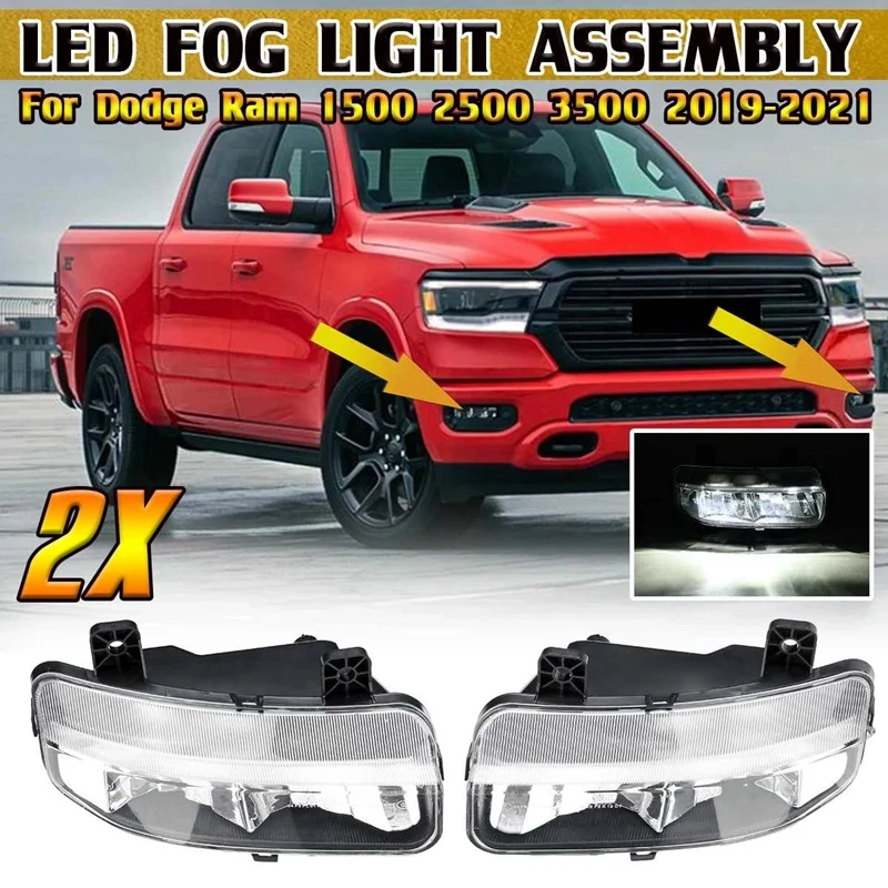 

2 шт., Автомобильные противотуманные фары 12 В для Dodge Ram 1500 2500 3500 DT 2019-2021