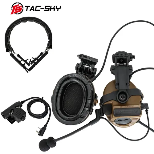 TAC-SKY 새로운 아크 헬멧 레일 어댑터 COMTAC III 전술 헤드셋 PTT 어댑터 u94 ptt 및 전술 헤드셋 교체 헤드 밴드 2