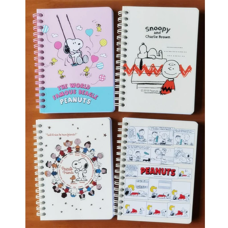 

Kawaii Miniso Snoopy Coil Book Cute Cartoon Printing Carry-On Notebook Notepad Portable Notebooks for Students Birthday Gifts
