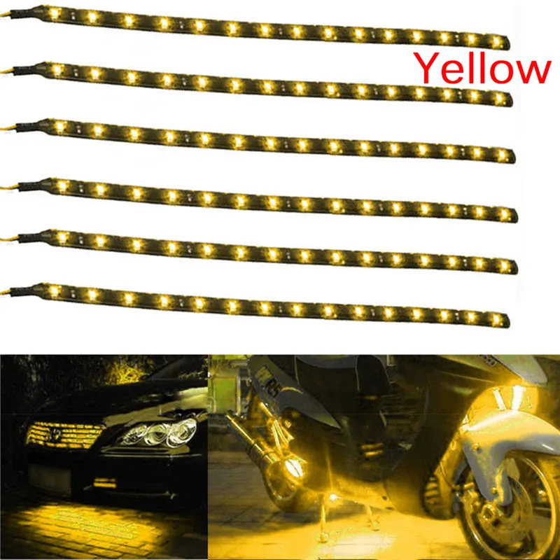 6PCS Waterproof DC 12V Motor LED Strip SMD Underbody Decorative strip Light for Car Motorcycle, motorcycle led lights,led lamp strip,car led lights
