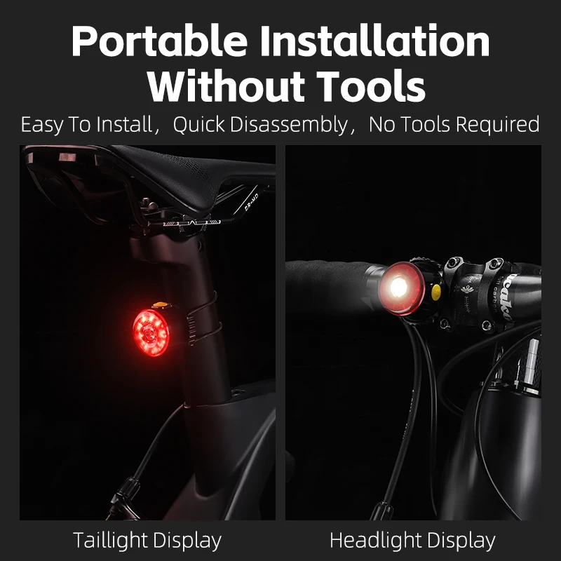 WEST BIKING 휴대용 자전거 미등, IP64 방수, USB 충전 자전거 후미등, 7 가지 모드, 사이클링 안전 LED 라이트, 자전거 램프