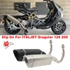 Slip On For Italjet Dragster 125 200 Motorcycle Full Systems Exhaust Escape Moto Modified Front Link Pipe Muffler DB Killer