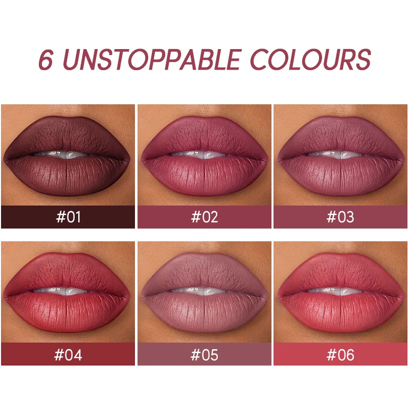 Matte Lipstick 2 In 1 Lipstick Set Makeup & Lip Liner Pencil Waterproof Lasting Cosmetics Nude Brown Contour Tinted Lip Balm Kit