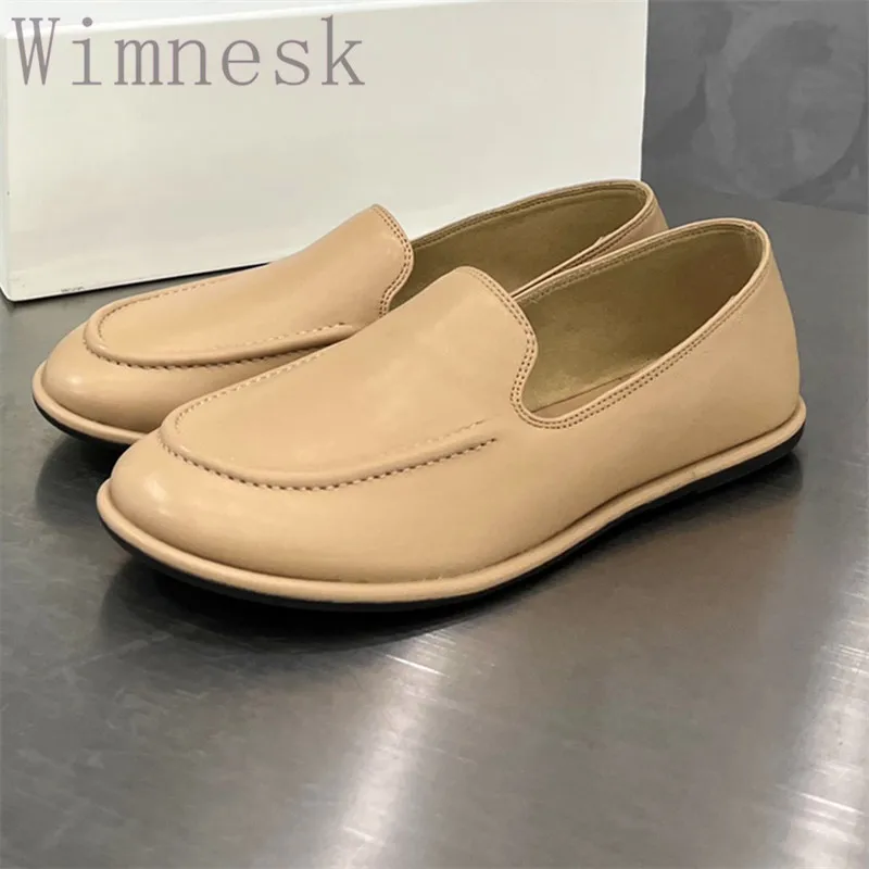 

Spring And Autumn New Round Toe Flats Women Genuine Leather Single Shoes Simple Design Flat Fashion Casual Flat Shoes Woman 2023