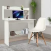 Free Standing Home Office Desk with Bookshelf, Writing Study Computer Workstation Laptop Table for Living Room, Bedroom, School 2