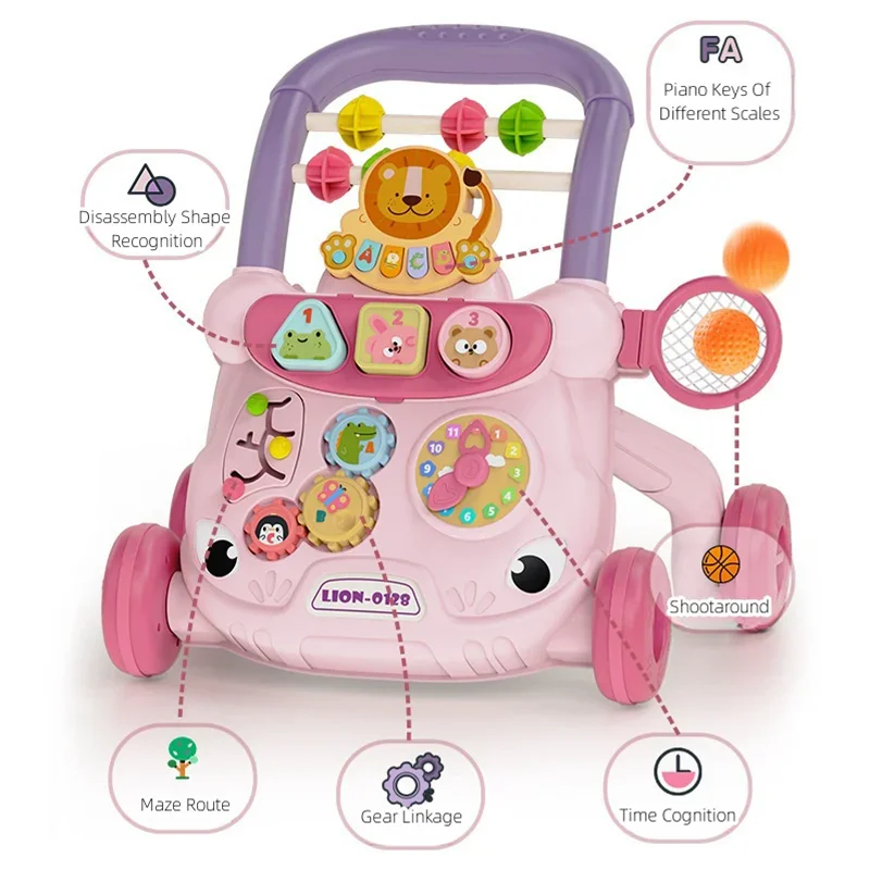 Push Walkers Baby AntiRollover Sit Stand Walker Toys Multi Function Activity Walker Early Learning for Toddler Gifts 6