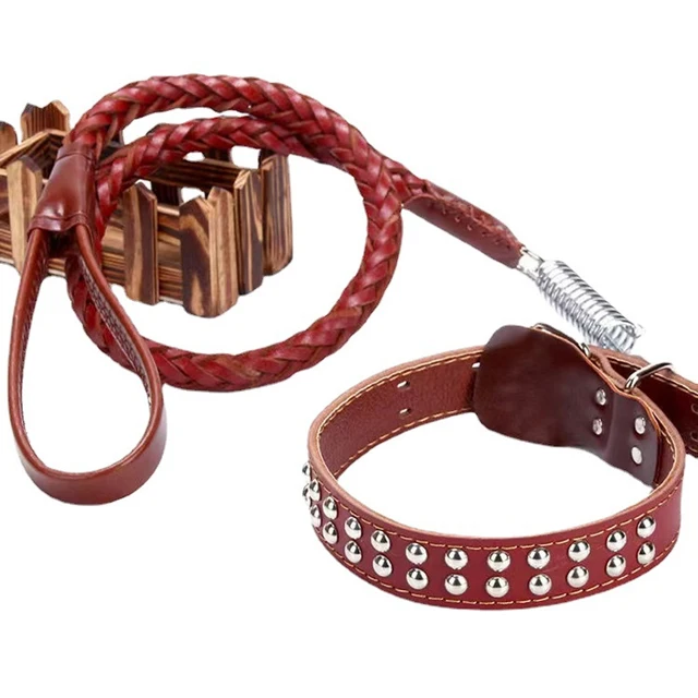 Heavy and Duty Large Dog Leash Genuine Leather Braided Dog Training Leash for Shepherd Medium Large Dogs Pet Supplies 2