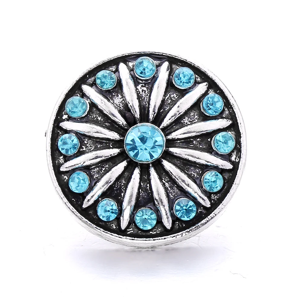20pcs New Snaps Jewelry Vintage Metal Crystal 18mm Snap Buttons  Ginger Button Charm Fit Snap Bracelet