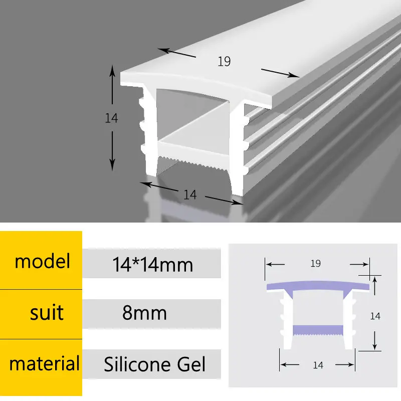 Recessed White Silicone Tube LED Neon Light Flexible Rope Channel Diffuser WS2811 WS2812B Outdoor Waterproof Ribbon Strip Lights image 9