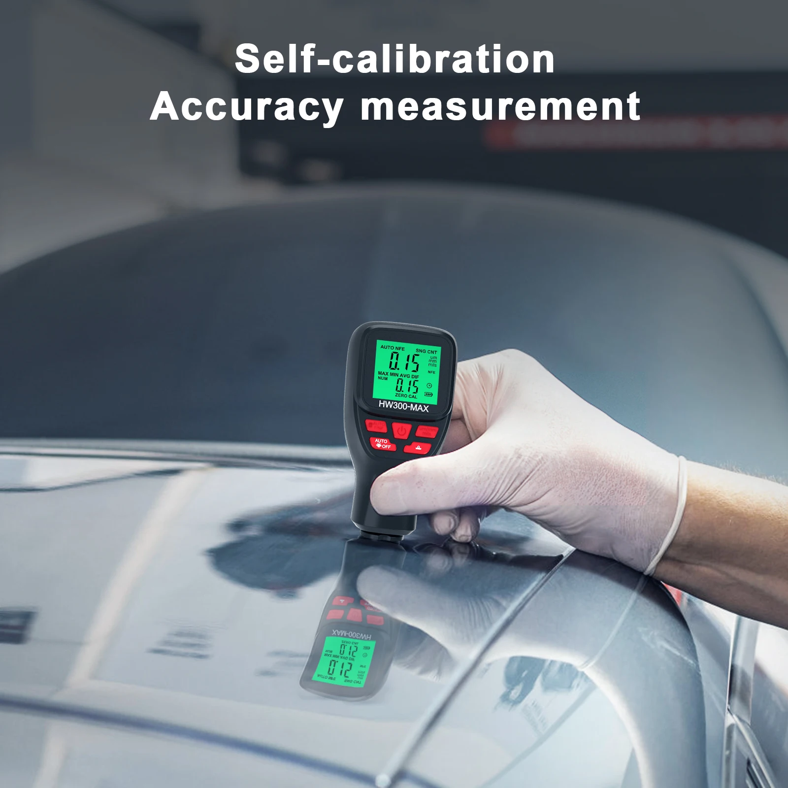 Thickness Gauge 0-2000UM Car Coating Thickness Gauge LCD Automotive Paint Film Tester DFT Meter Cars Measuring Tools HW300-MAX paint coating meter paint thickness gauge thickness gauge