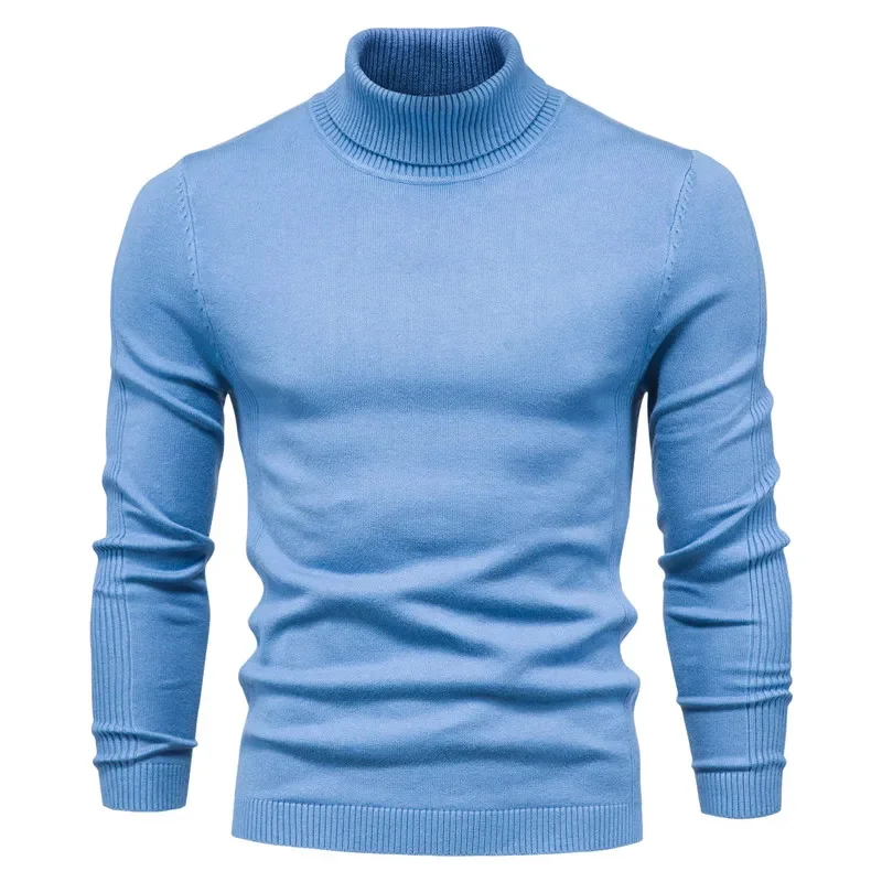 Description Picture 5 of itemNew 2024 Quality Winter Mens Sweaters Casual Thick Pullovers Fashion Solid Color Warm Slim Fit Turtleneck Pullover Men