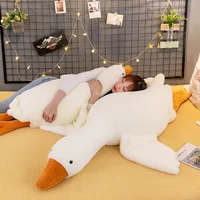 Hot 50/90/130CM Funny Goose Plush Stuffed Soft Duck Sleeping Pillow Sofa Cushion Kids Girlfriend Birthday Gift Toy 5