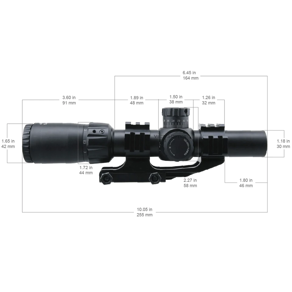 Vector Optics Mustang 1-4x24 FFP Riflescope With One Piece Mount