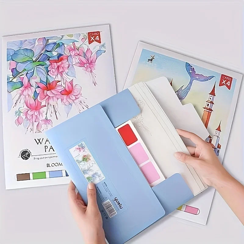 Stressabbau-Aquarell-Malbuch-Set DIY Angstlinderung Kunst-Malset Ideales Geschenk Schulbedarf Englische Bücher – Detail 8