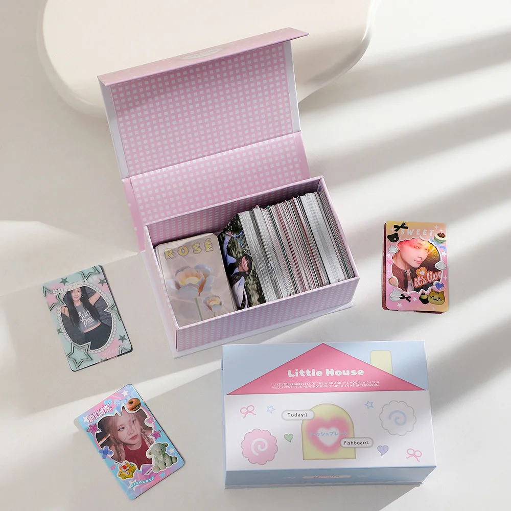 Kpop Photocards Toploader Collect Box Small Cards Storage Box Classification Stationery 3 inch House Series