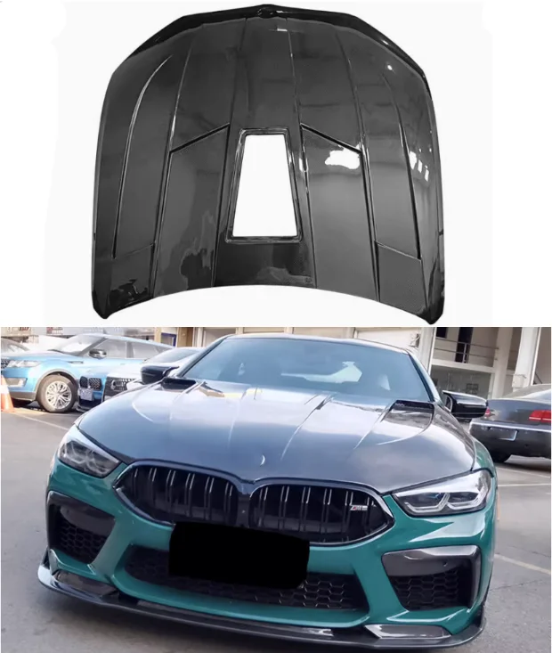 

For BMW G14 G15 G16 8 Series F91 F92 F93 M8 2018-2023 LFS Real Dry Carbon Fiber Front Bumper Bonnet Engine Hood Vent Cover