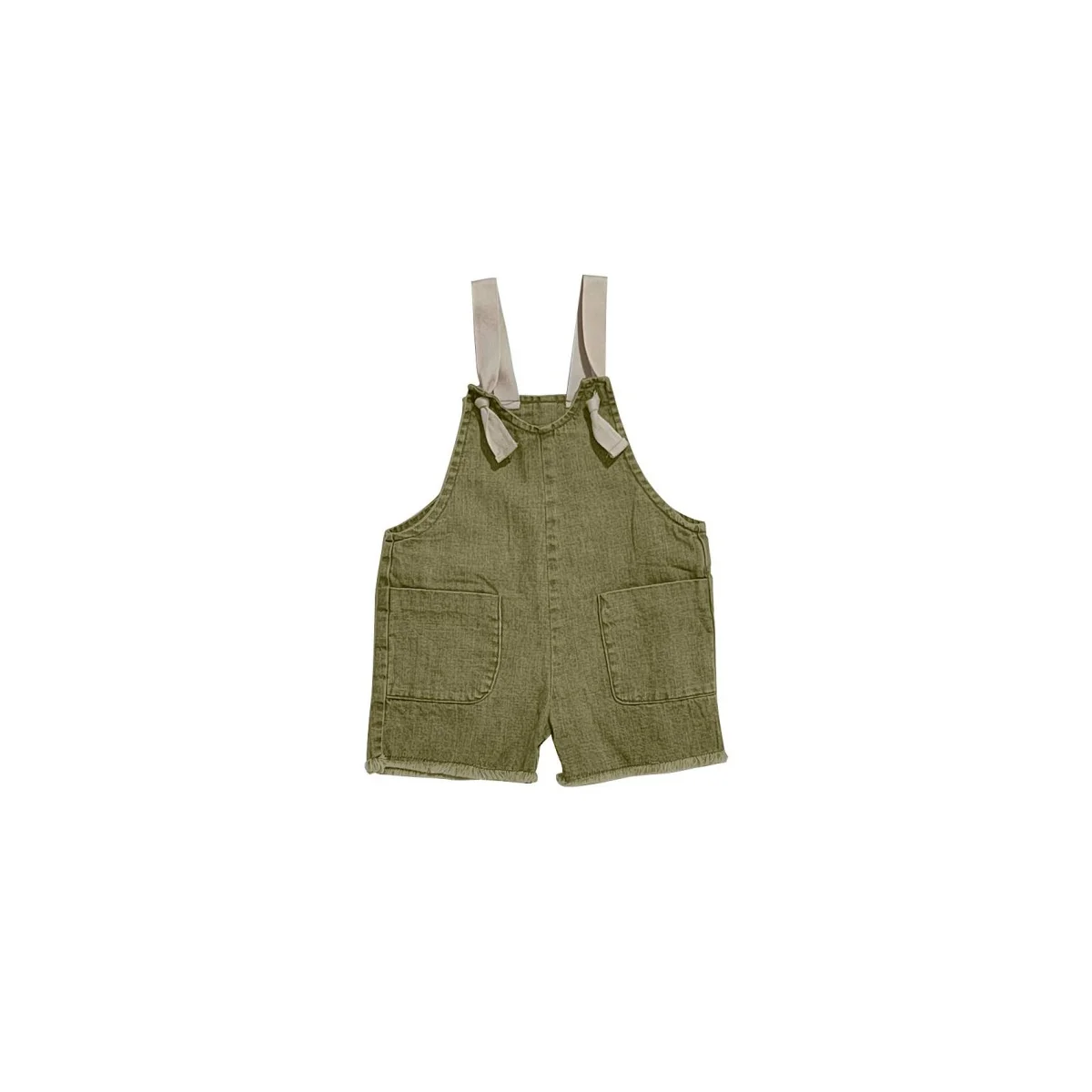Pre-Order Washed Green Denim Fringe Collection: Kids' Fashion Cotton Apparel