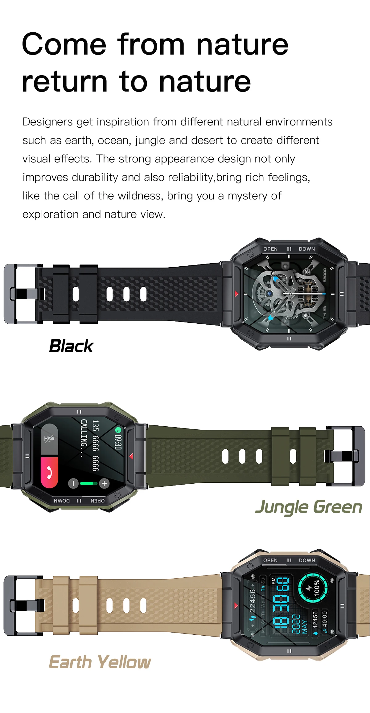 1.85inch 2022 New Military Smart Watch Men Bluetooth Call 350mAh 24H Healthy Monitor Outdoor IP68 Original Smartwatch