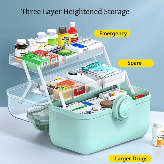 3 Layers Large Capacity First Aid Kit Family Portable Organizer Box Medicine Split Multifunction-Layer Storage First Aid Kit Box 2