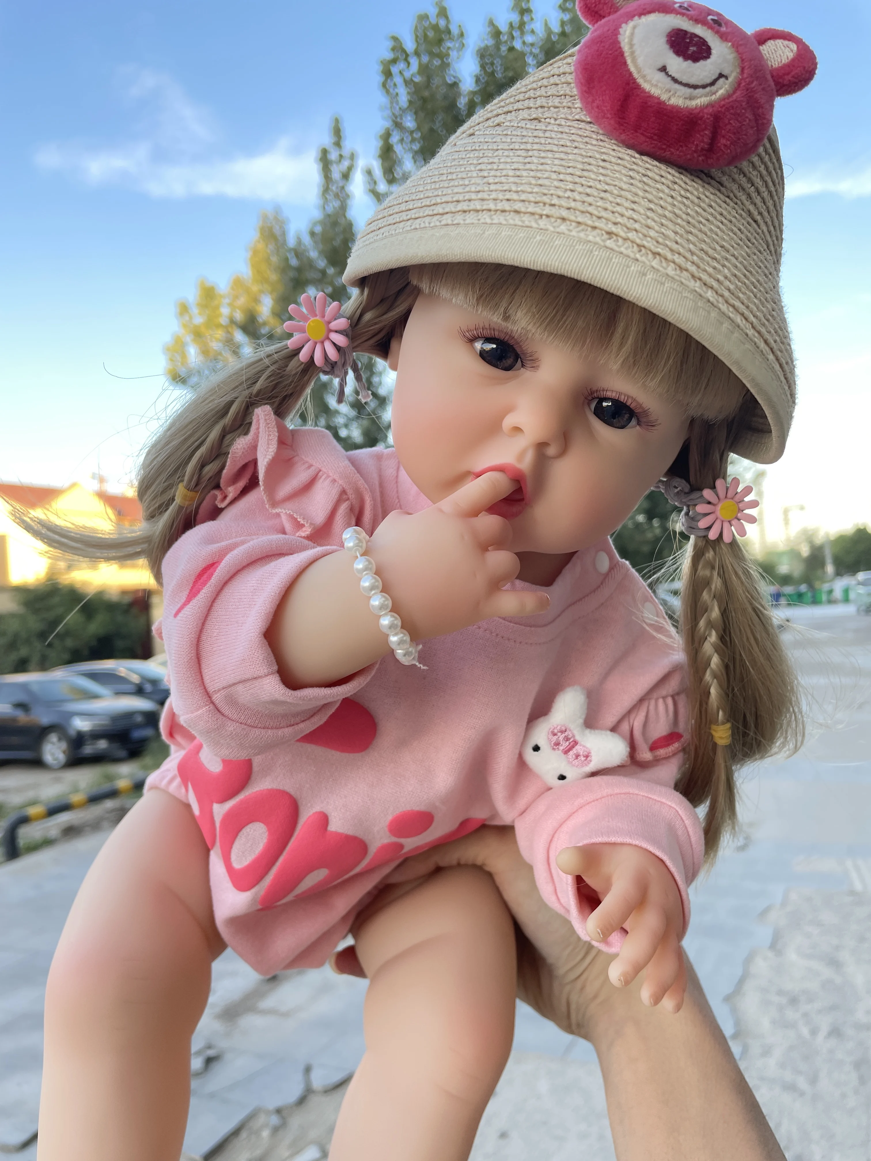 ZIYIUI 55Cm poupée Reborn Fille Silicone Bebe realiste Baby Vrai Poupon Garcon Y