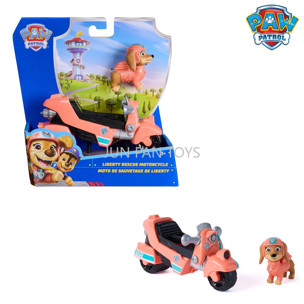 Original Paw Patrol Liberty Rescue Motorcycle Dachshund Pup Figure