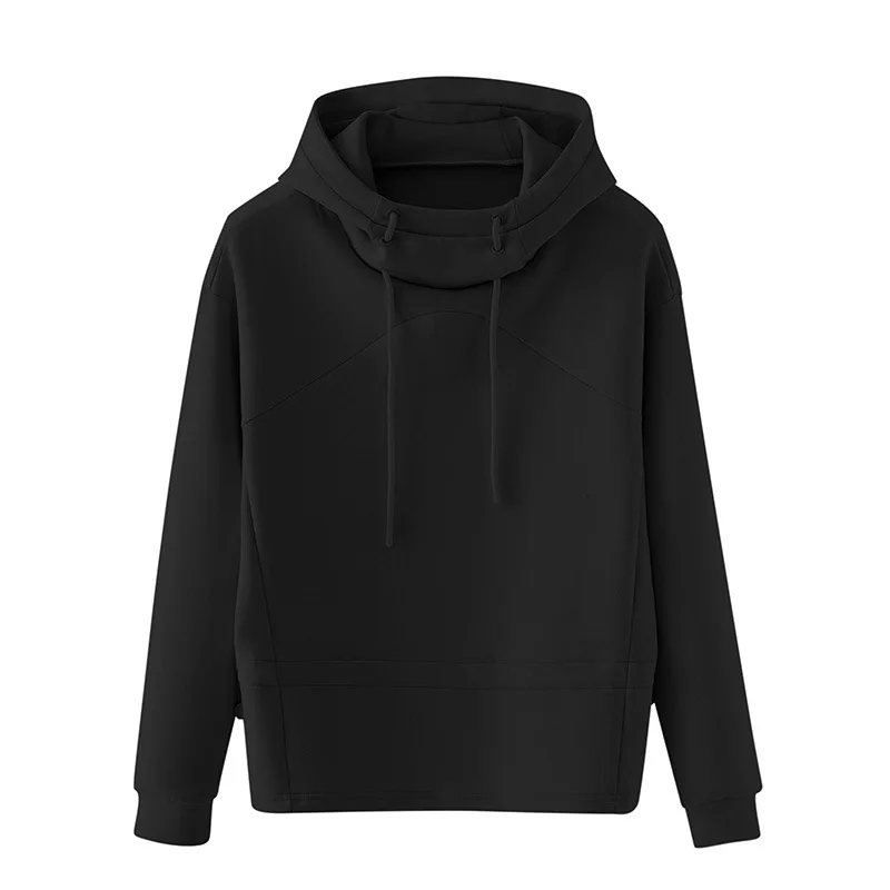 Tesco Solid Winter New Hoodies Loose Full Sleeve Hooded Shirt Drawstring Design Sweatshirts Streetwear Korean Popular Clothes