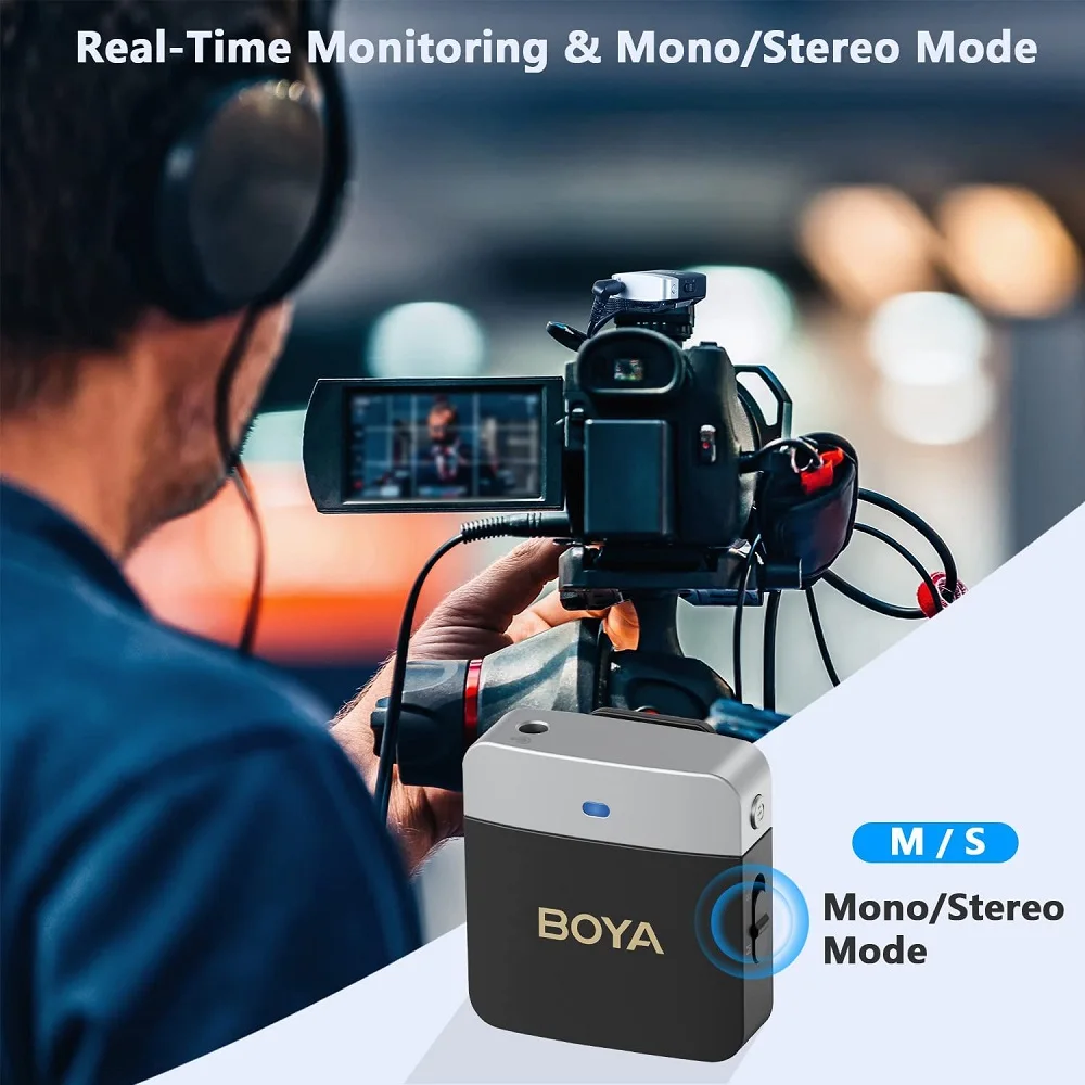 BOYA BY-M1V Wireless Lavalier Lapel Condenser Microphone for iPhone Android Smartphone Camera PC Gaming YouTube Broadcast Vlog