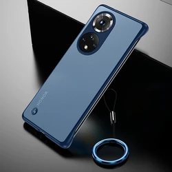 Ultra Matte Frameless Hard PC Phone Case - Shockproof Bumper Protection Cover for Nova 8 Pro (With Ring Blue)