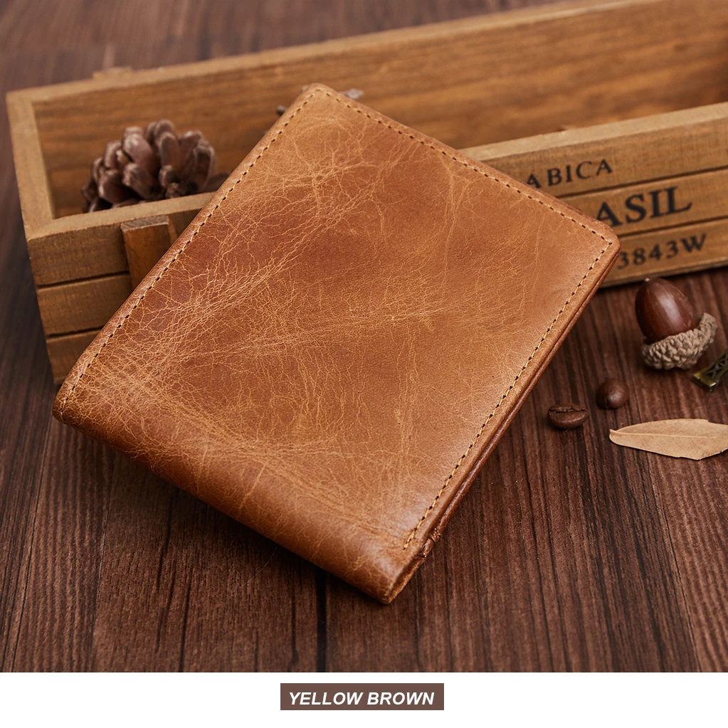 

New Leather men's wallet business fashion Coin purses rfid anti-theft Passport cover gentleman multi-card Money clip male