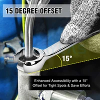 Clé à écrou évasé 6-27mm, clé de ligne de frein, décalage à 15 degrés, réparation à Double extrémité ouverte, élimine les écrous sur le Tube de carburant dans les espaces étroits 4