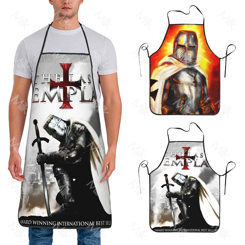 

Unisex Cavalier Knight Templar Apron Pattern Kitchen Chef Cooking Baking Apron Men Women Tablier Cuisine for Gardening