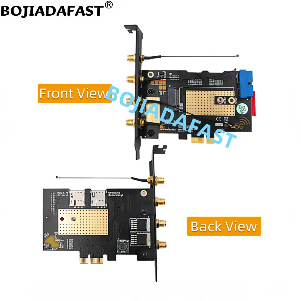 Cartão Adaptador sem Fio com Slot Dual Nano Sim Módulo Gsm Modem Pci-e 1x Pcie x1 para Ngff M.2 B-key 5g 4g Lte - Imagem 6