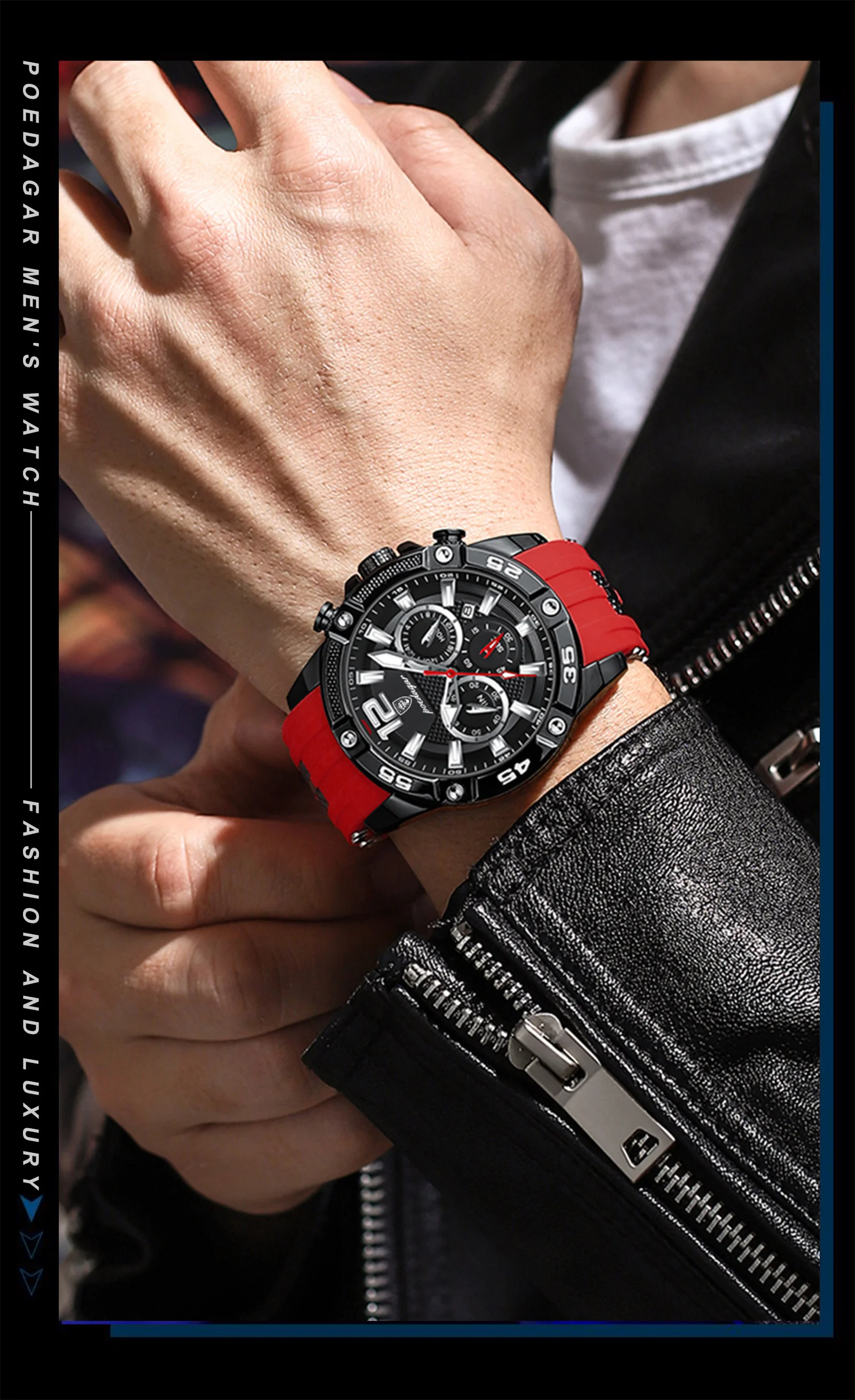 Reloj casual de lujo para hombre Reloj de pulsera luminoso resistente al agua