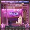 Twin Metal Loft Bed with LED Lights, Loft Bed Twin Size with Full-Length Guardrail &Clothes Rack, Heavy Duty Loft Beds Frame 3
