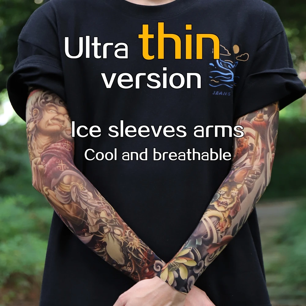 1 unidad de mangas ultrafinas sin costuras para tatuajes, para hombres y mujeres, para viajes, ciclismo, elásticas, resistentes a los arañazos, con protección solar. 1 unidad de mangas ultrafinas sin costuras para tatuajes, para hombres y mujeres, para viajes, ciclismo, elásticas, resistentes a los arañazos, con protección solar. 3