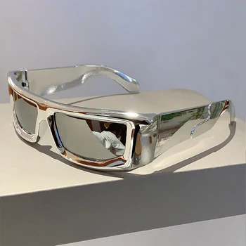 Kammpt y2k envoltório redondo óculos de sol masculino 2023 nova borda metálica esportes ao ar livre feminino tons na moda design da marca vintage uv400 óculos 1