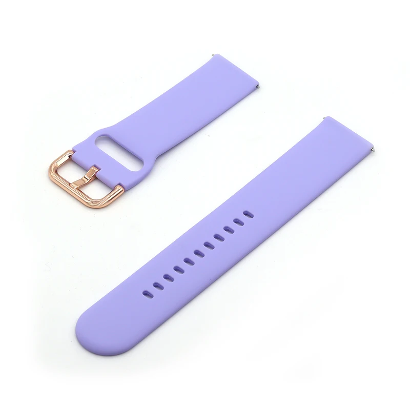 Rose Gold Buckle Silicone Wristband Strap, 20mm/22mm