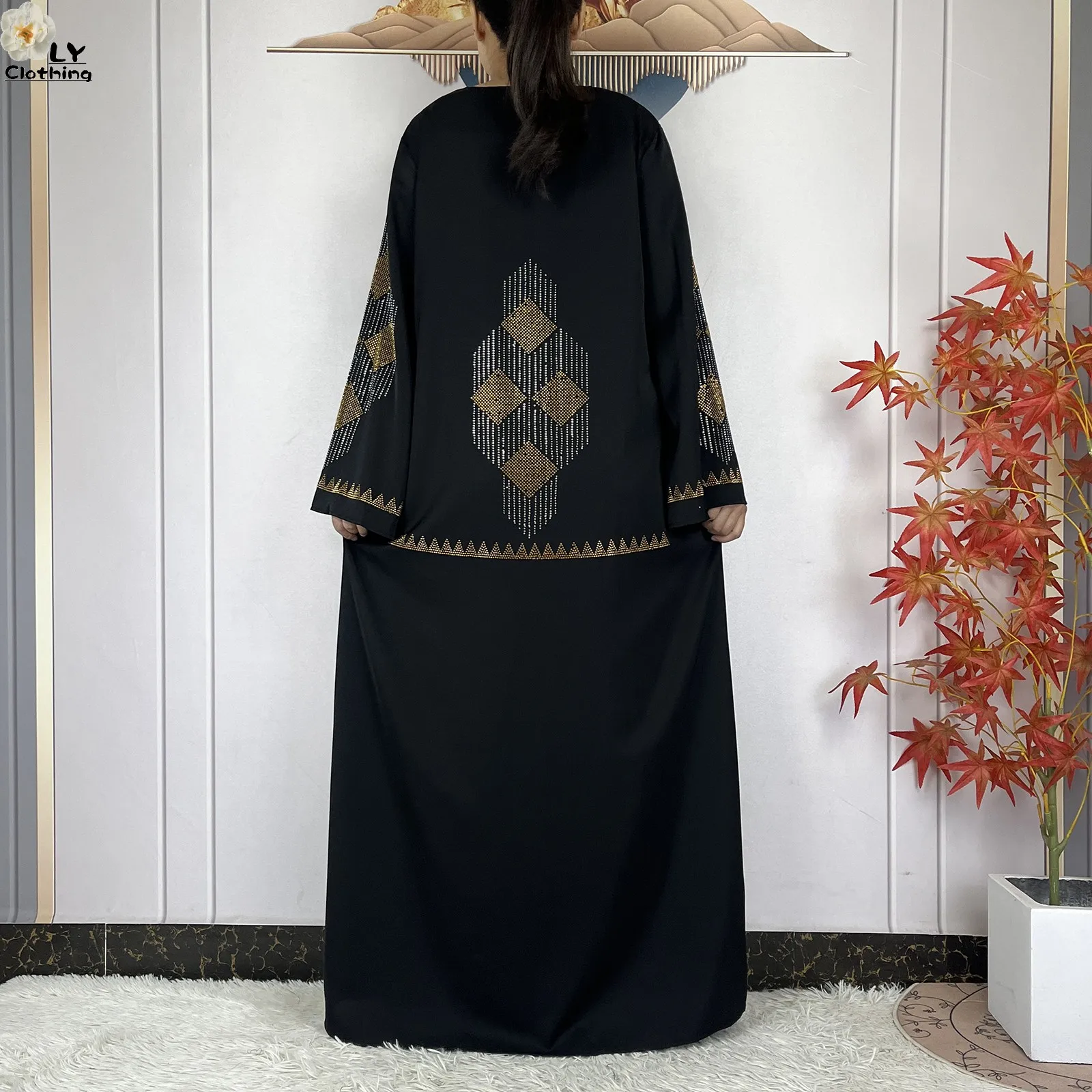 2025 Latest Muslim Women Long Sleeve Elegant Dresses Dubai Fashion Women Robe Open Chiffon Soft African Tradition Abaya Clothing 6