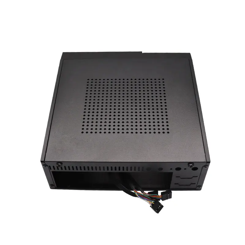 HTPC Case MINI-ITX Case SECC Fanless Mini ITX HTPC Chassis 3.5" Hard Drive Bay Vertical Stand Foot