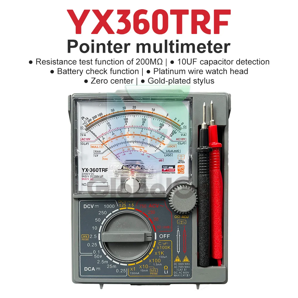 

YX-360TRF Analog Multimeter Tester Pointer Type Zero Center Instrument 200Mohm Resistance Measurement YX360TRF