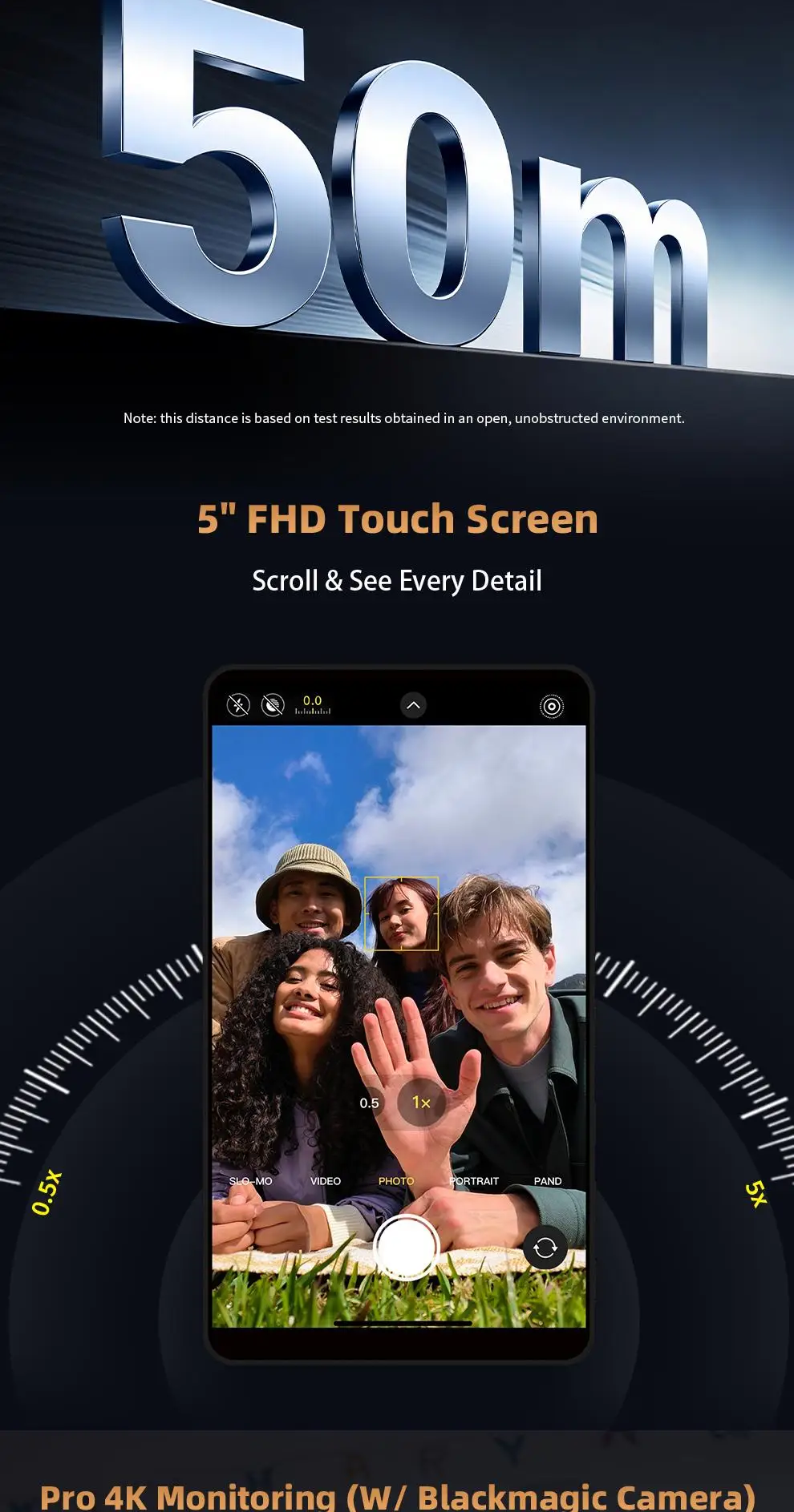 Shimbol CP5 Ultra Magnetic Phone Selfie Screen Monitor Reverse Control 4K Work w