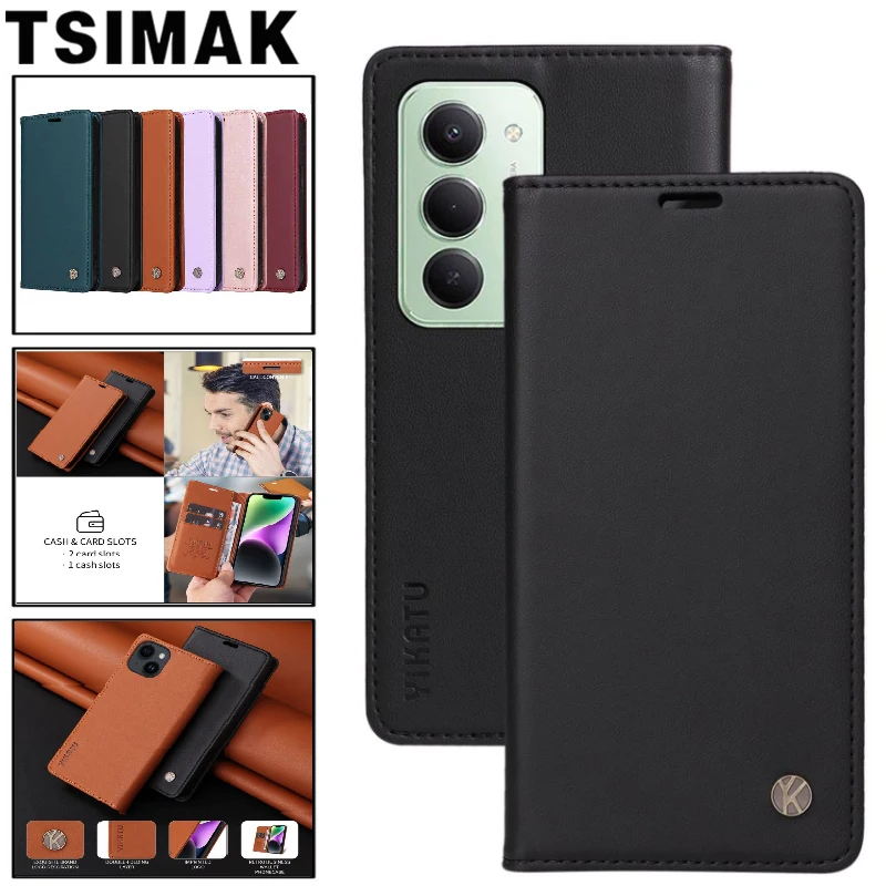 Leather Flip Cover with Strong Magnetic Closure - Business Wallet Case