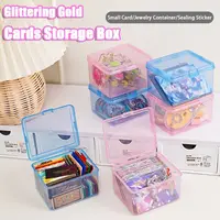 Transparent Plastic Storage Box Rectangular Shape Jewelry Container Collection Box Small Card Holder Dust-proof Cards Box 1