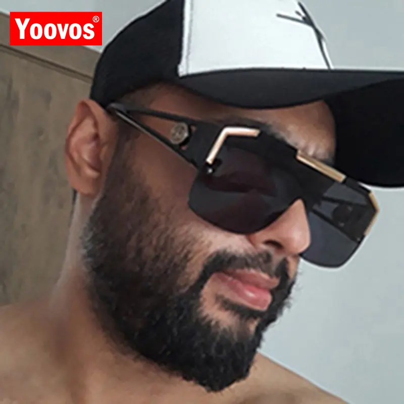 

Yoovos New Vintage Sunglasses For Men Y2K Punk One Piece Sunglasses Women Square Luxury Brand Lentes Pink Oversized Gafas De Sol