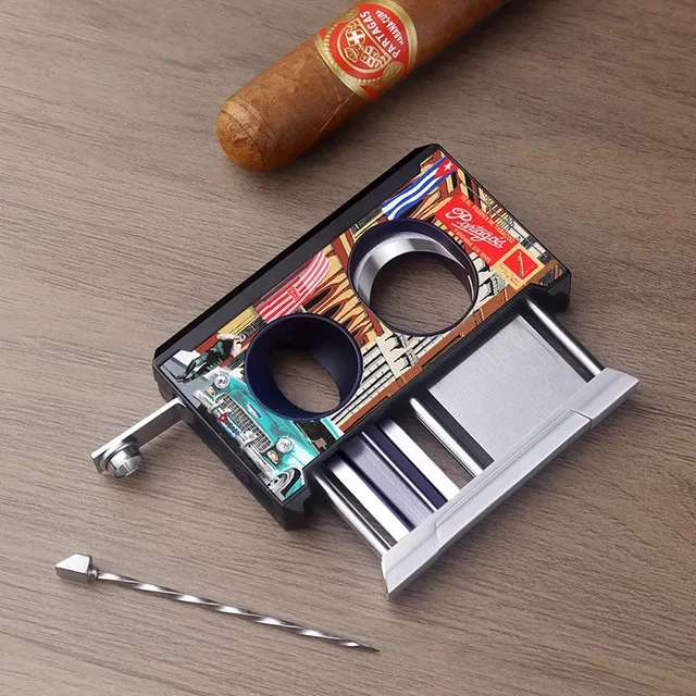 Multi-function Cigar V-Cutter Stainless Steel Sharp Blade Scissors Cuban Cigar Punch Through Needle Cigar Accessories - Image 3