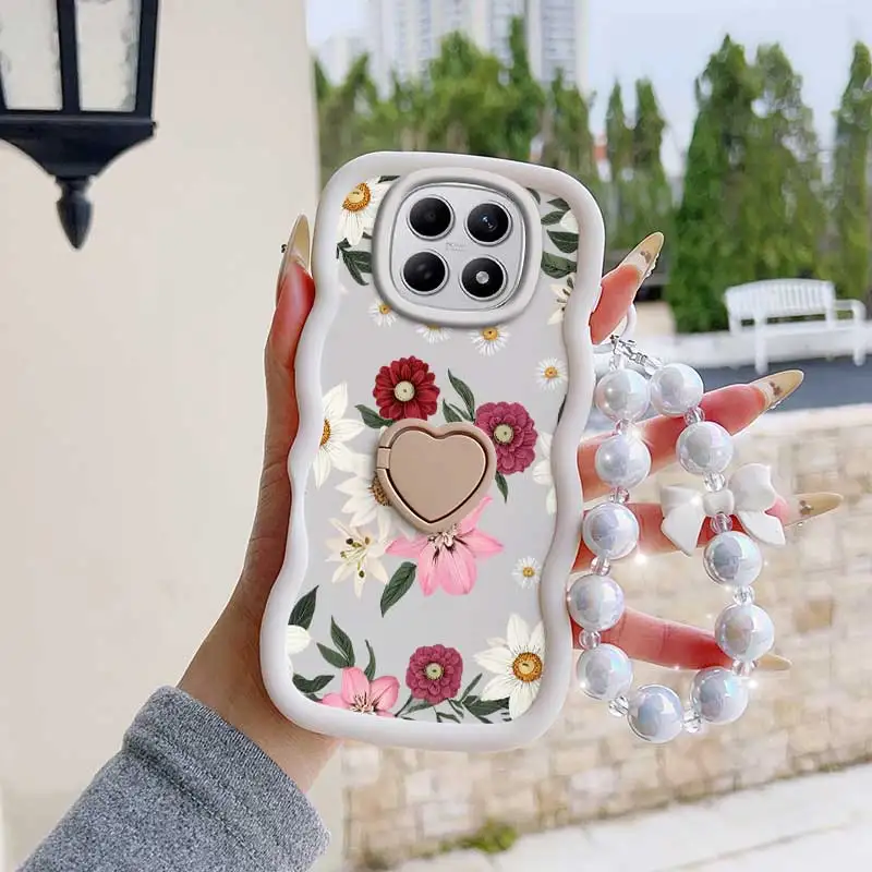 Fragrant Flower Phone Case Set with Lanyard & Stand - 3-Piece Bundle