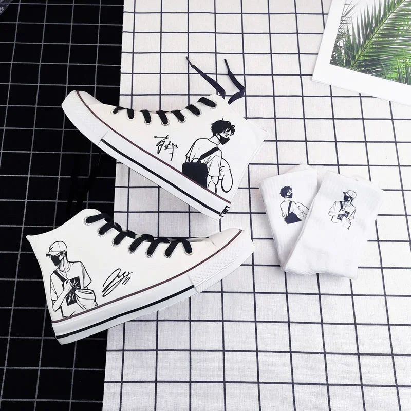 

Высокие кеды BoyunYixiao, парусиновая обувь Xiao Zhan, парусиновая обувь Wang Yibo, Q версия Xiaozhan Shoes Yibo