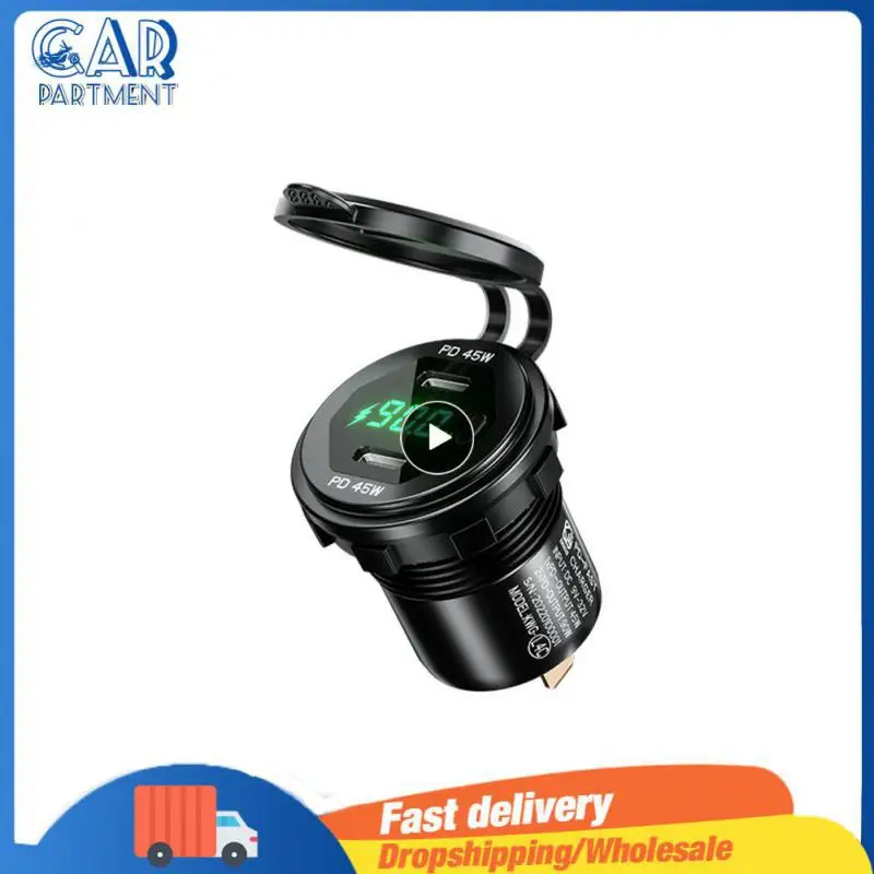 

1PCS Dual USB PD type-C Charger Socket Power Outlet Adapter 12V 24V Waterproof Dual USB Ports Fast Charge for Car Boat SUV Sedan