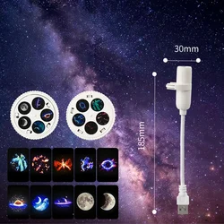 Starry Sky LED Rotating Night Light with Moon Projection (White - Stay - 10 - Pattns)