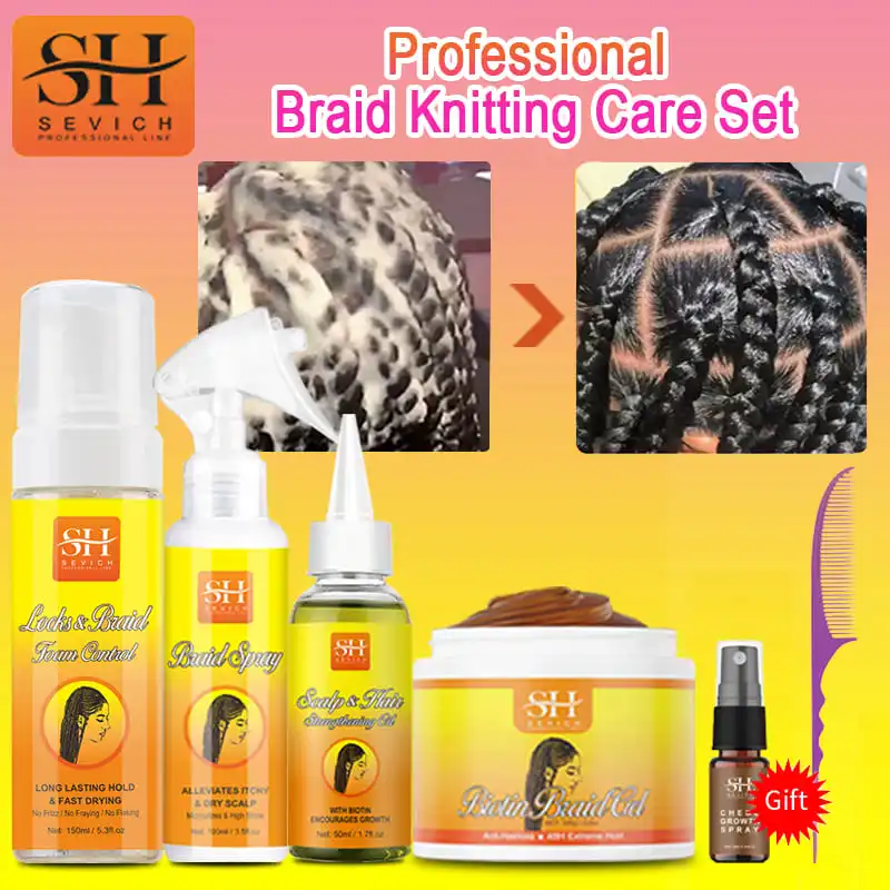 2023 New Professional Braid Care Set African Curly Hair Braid Moisturizing Gel Anti Itch Cleaning Spray Anti Hair Loss Braid Oil